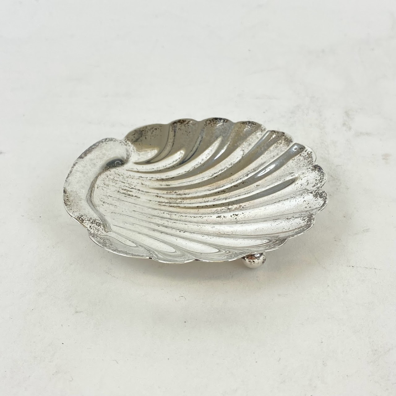 Sterling Silver Footed Small Shell Dish