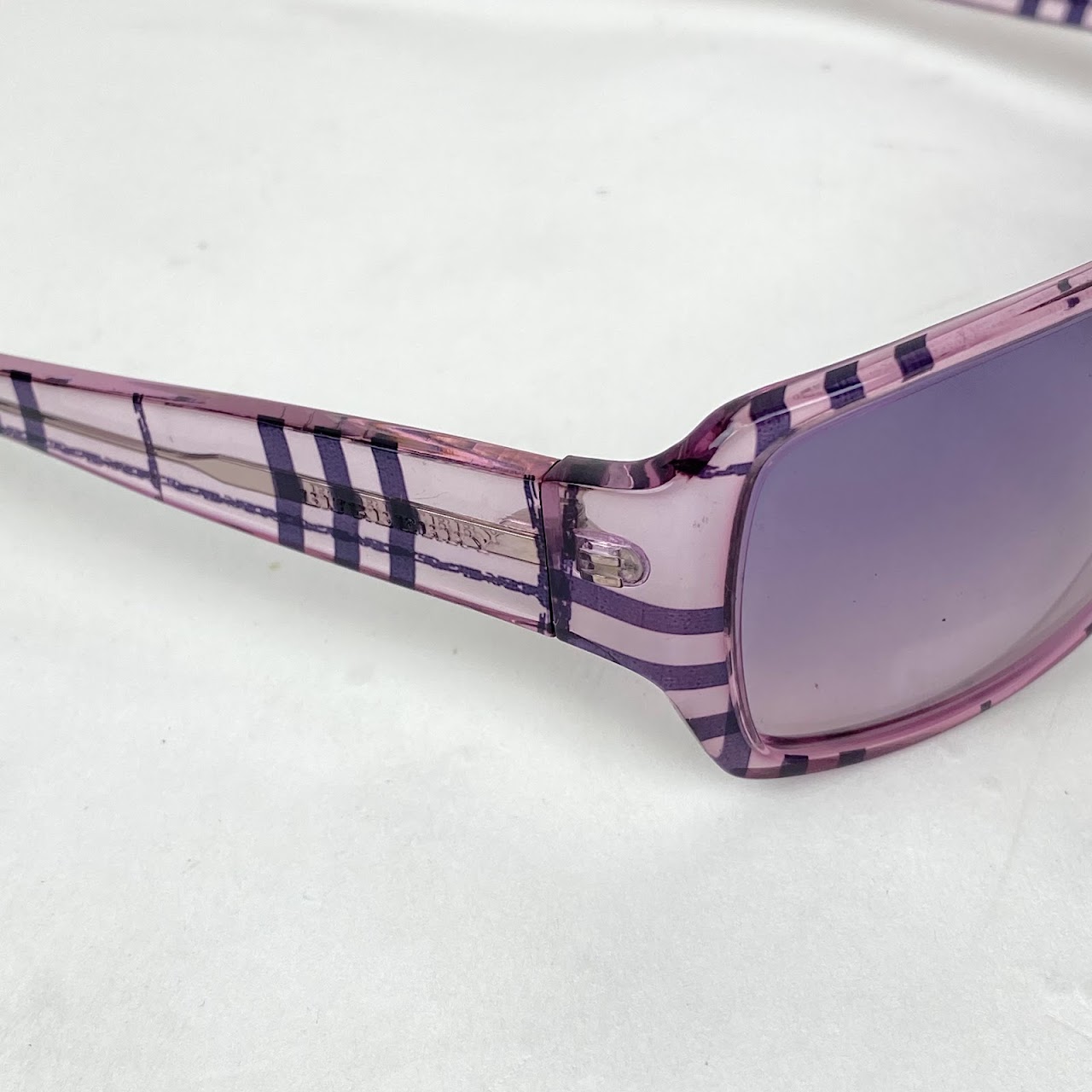 Burberry Classic Plaid Clear Purple Sunglasses