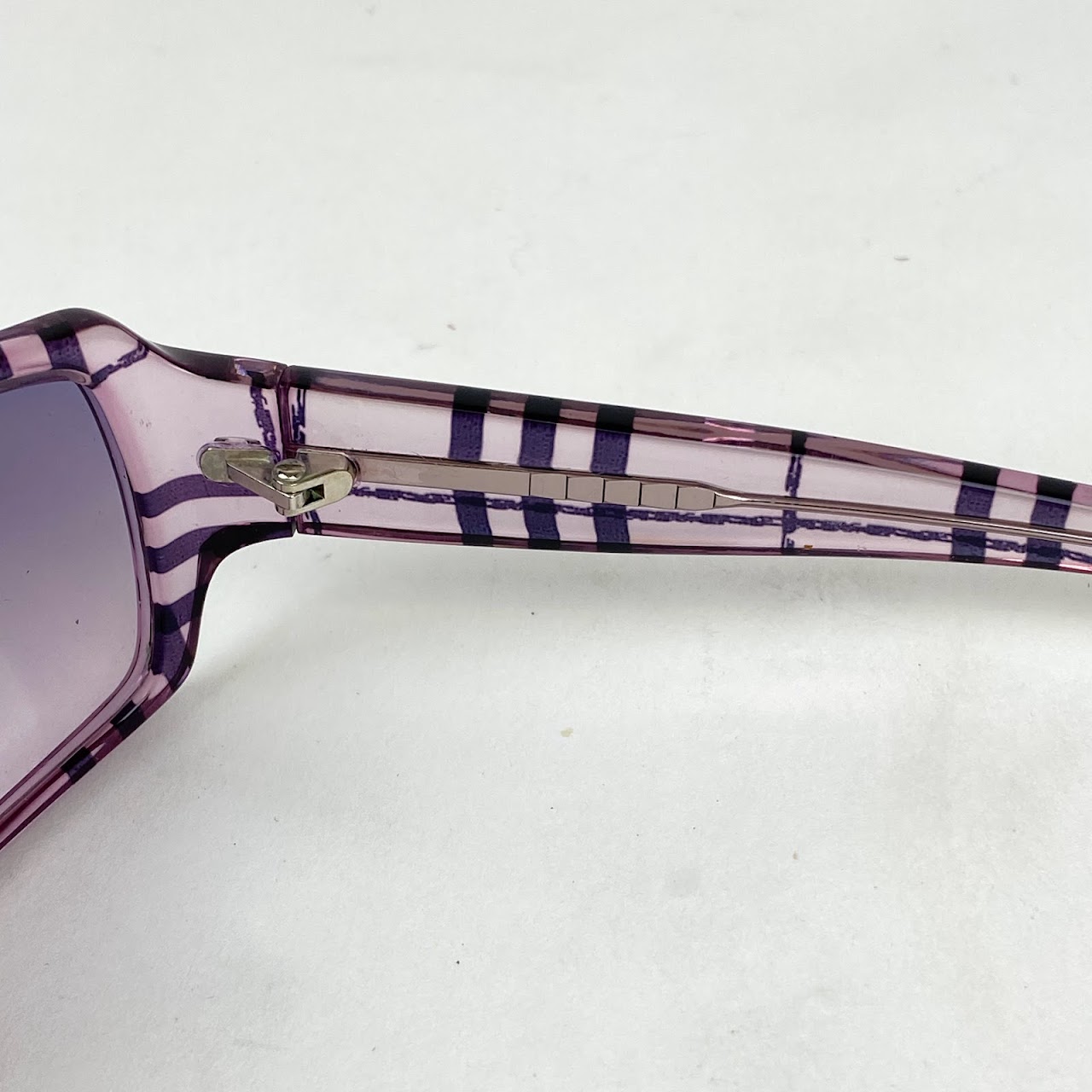 Burberry Classic Plaid Clear Purple Sunglasses