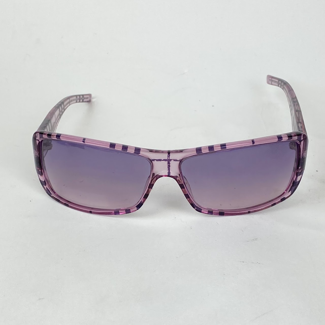 Burberry Classic Plaid Clear Purple Sunglasses