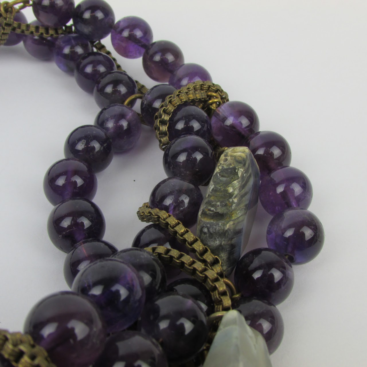 Amethyst & Geode Crystal Pendant Necklace