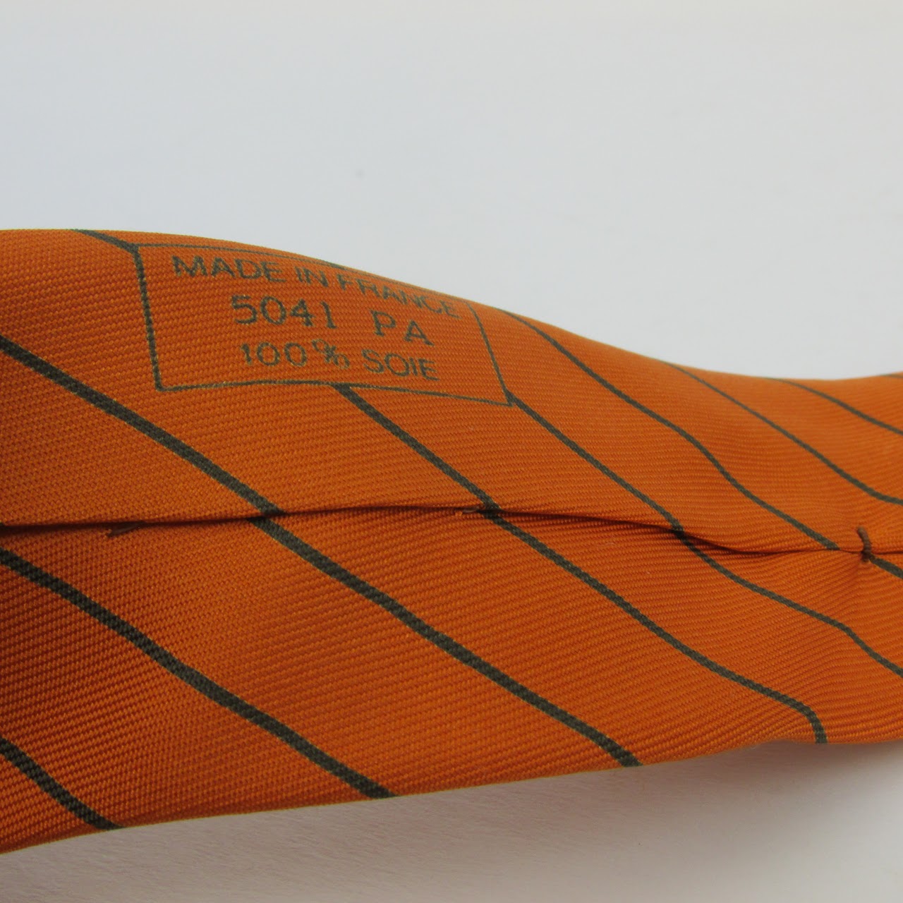 Hermès Orange Striped Tie