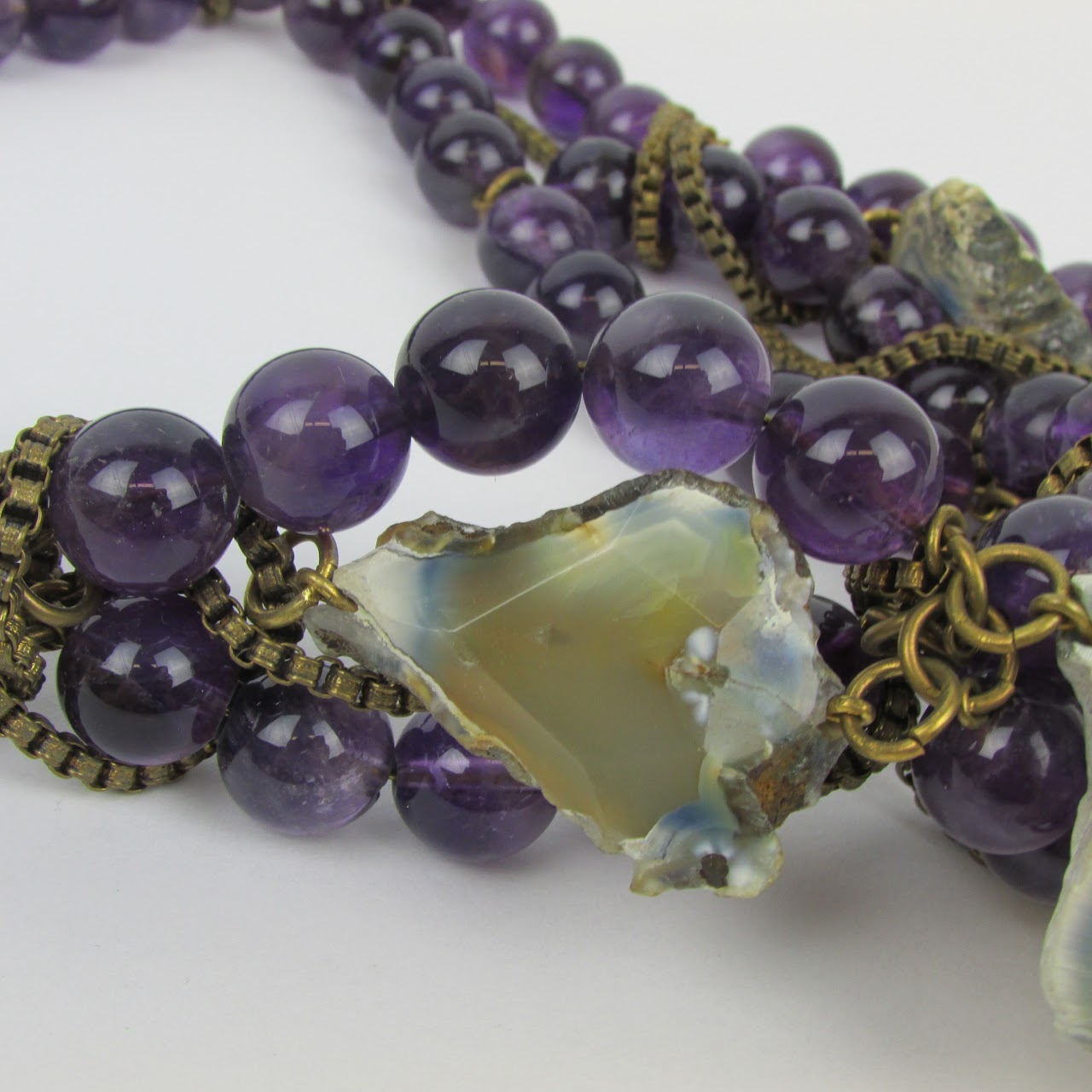 Amethyst & Geode Crystal Pendant Necklace