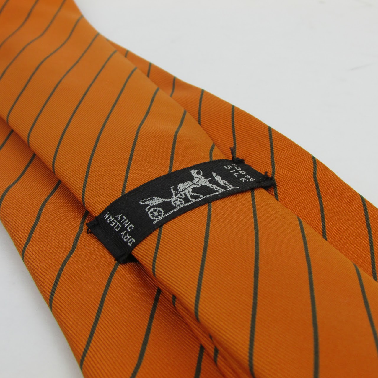 Hermès Orange Striped Tie