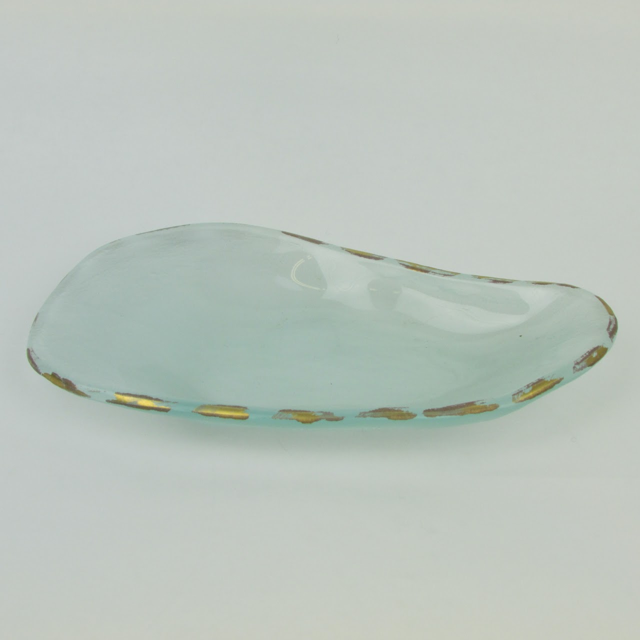 Signed Sea Glass * Gold Leaf Trinket Dish