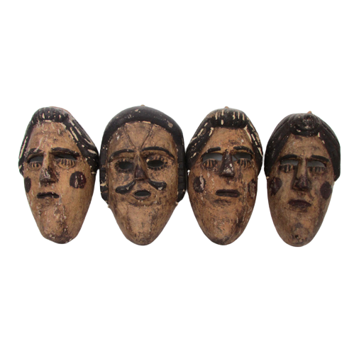 Set Of Four Dramatic Expression Masks