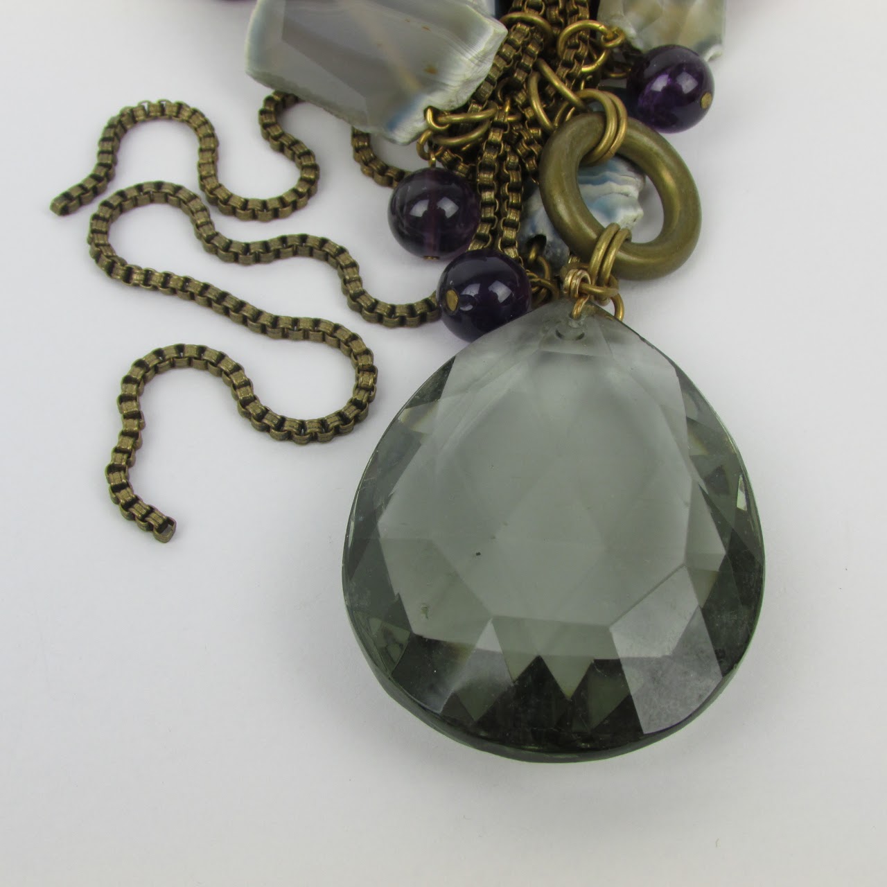 Amethyst & Geode Crystal Pendant Necklace