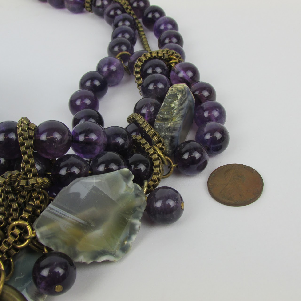 Amethyst & Geode Crystal Pendant Necklace