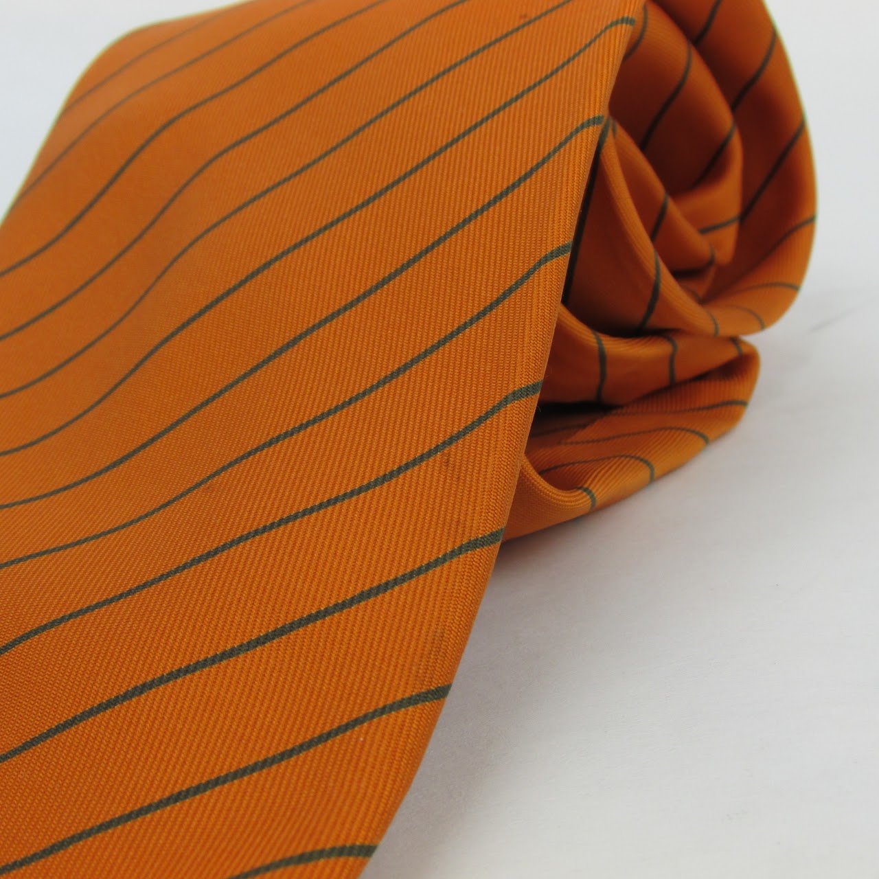 Hermès Orange Striped Tie