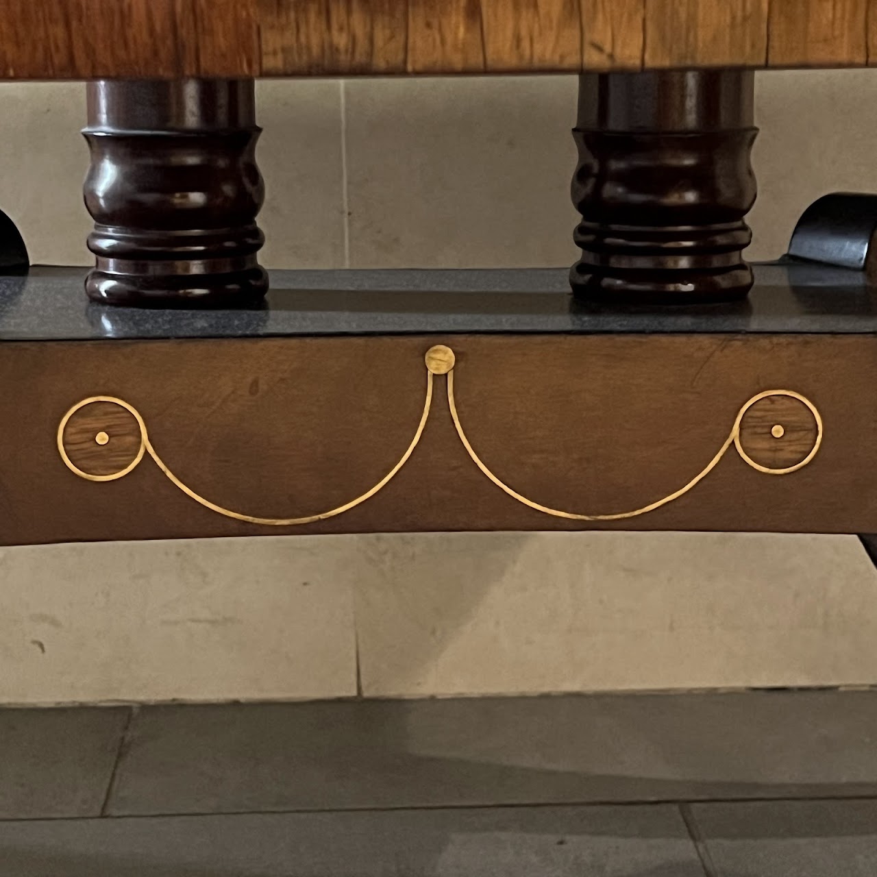 Regency Brass Inlaid and Rosewood Banded Mahogany Pembroke Table