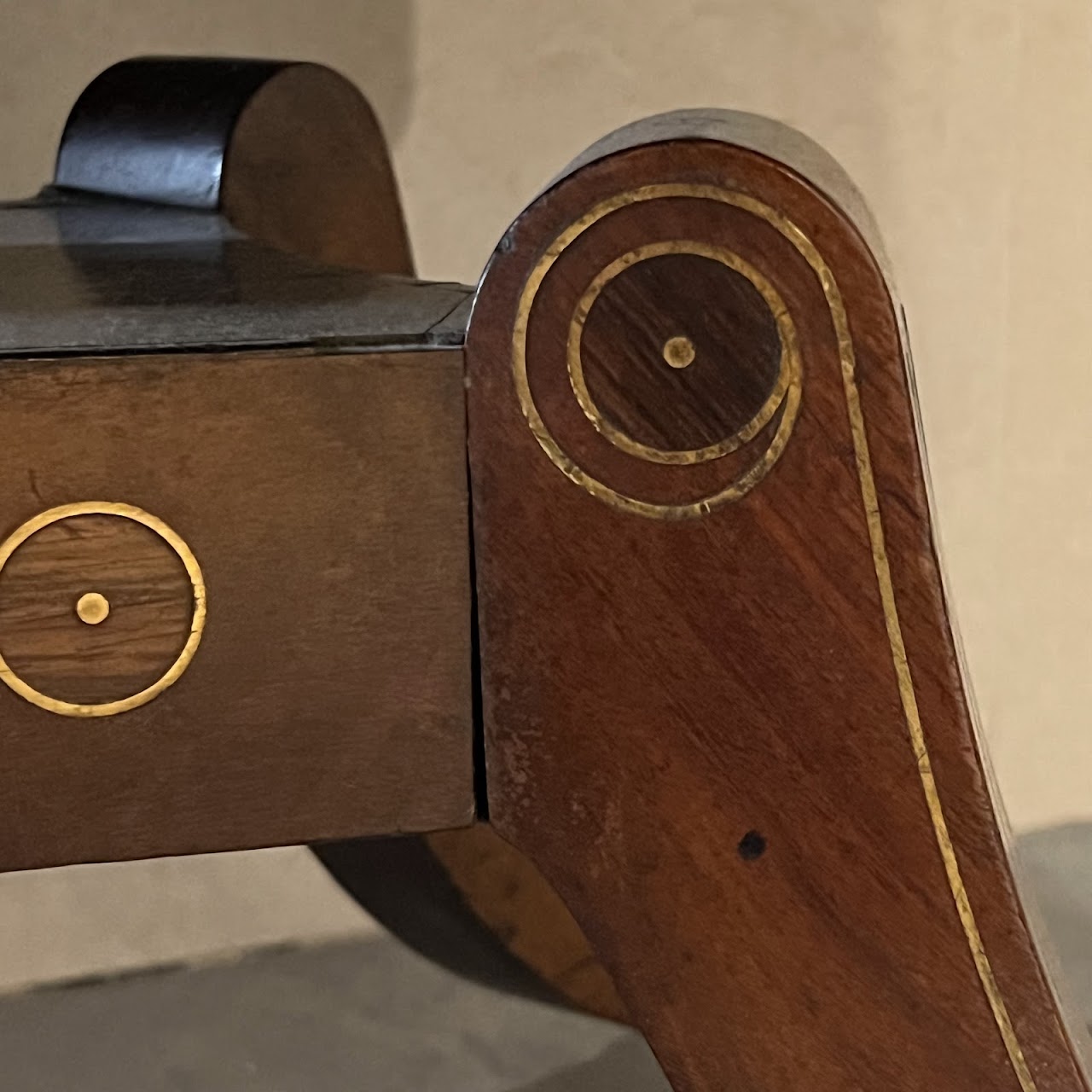 Regency Brass Inlaid and Rosewood Banded Mahogany Pembroke Table