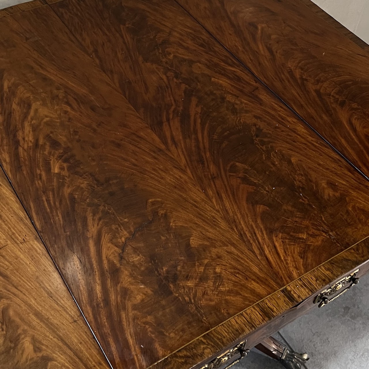 Regency Brass Inlaid and Rosewood Banded Mahogany Pembroke Table