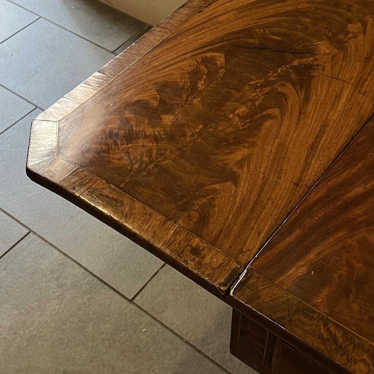 Regency Brass Inlaid and Rosewood Banded Mahogany Pembroke Table