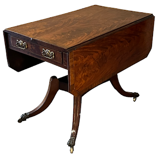 Regency Brass Inlaid and Rosewood Banded Mahogany Pembroke Table