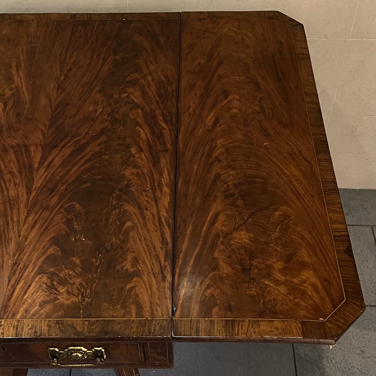 Regency Brass Inlaid and Rosewood Banded Mahogany Pembroke Table