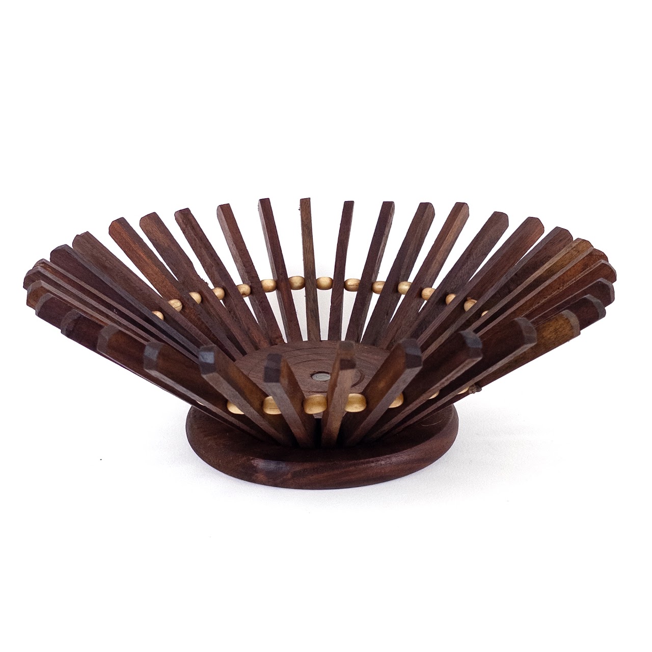 Teak Wood Mid Century Fruit Bowl