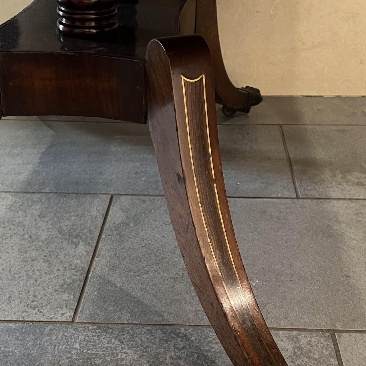 Regency Brass Inlaid and Rosewood Banded Mahogany Pembroke Table