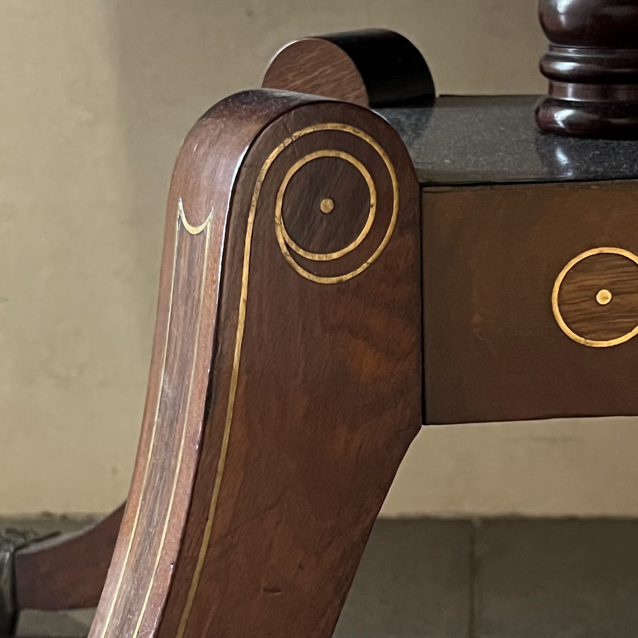 Regency Brass Inlaid and Rosewood Banded Mahogany Pembroke Table