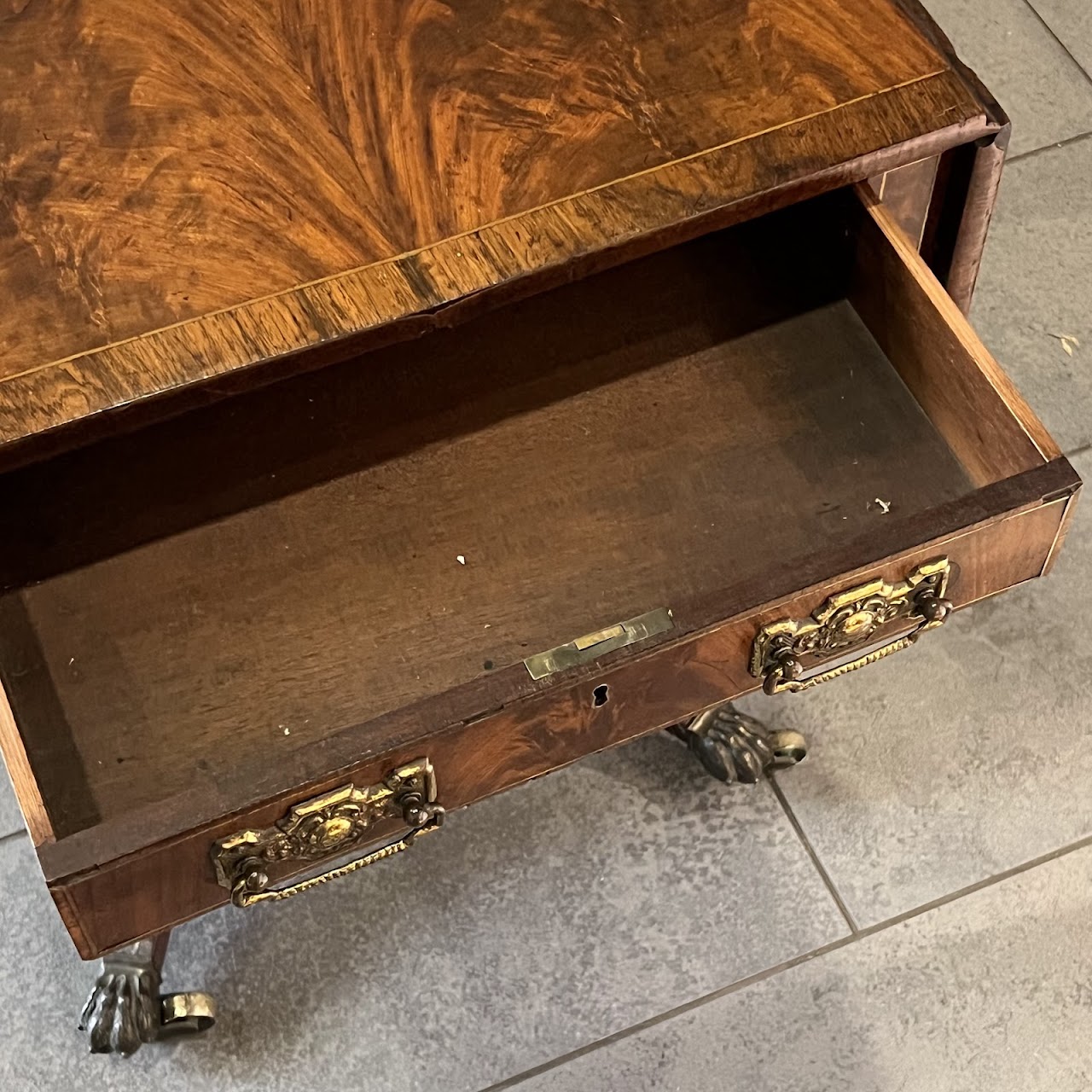 Regency Brass Inlaid and Rosewood Banded Mahogany Pembroke Table