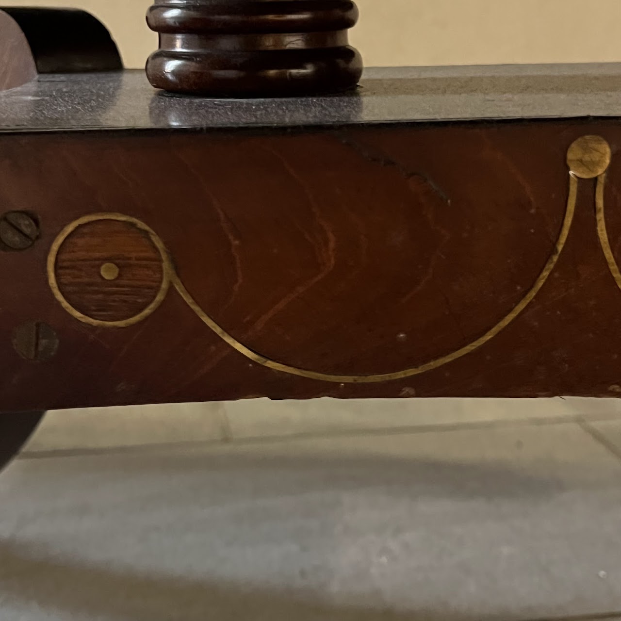 Regency Brass Inlaid and Rosewood Banded Mahogany Pembroke Table