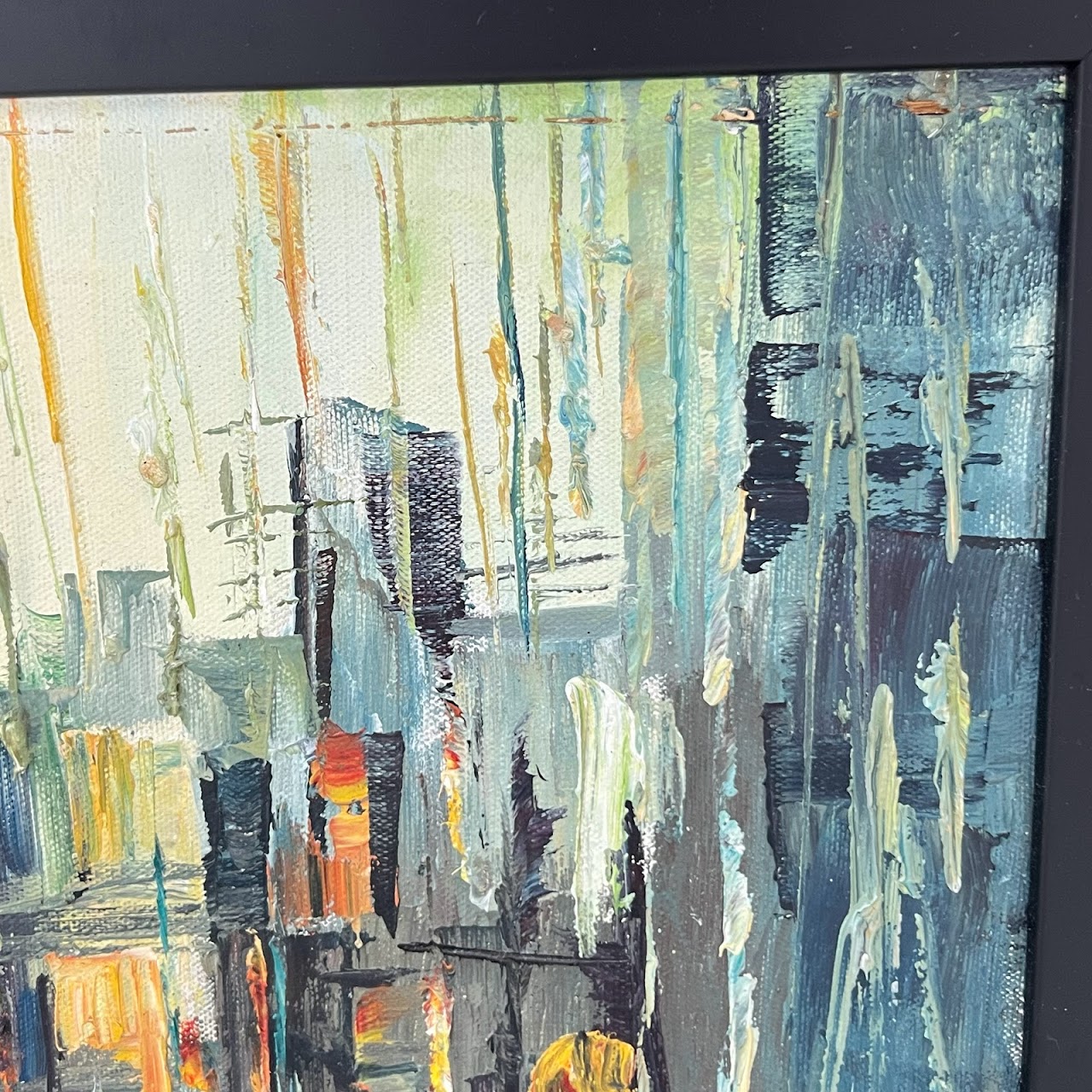 Contemporary Impressionist Cityscape Signed Oil Painting