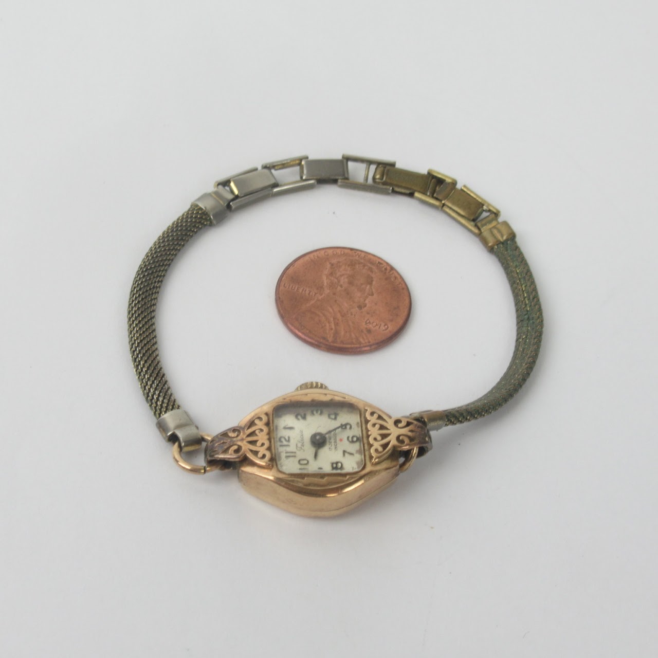 9K Gold Felicia 17 Jewel Incabloc Watch