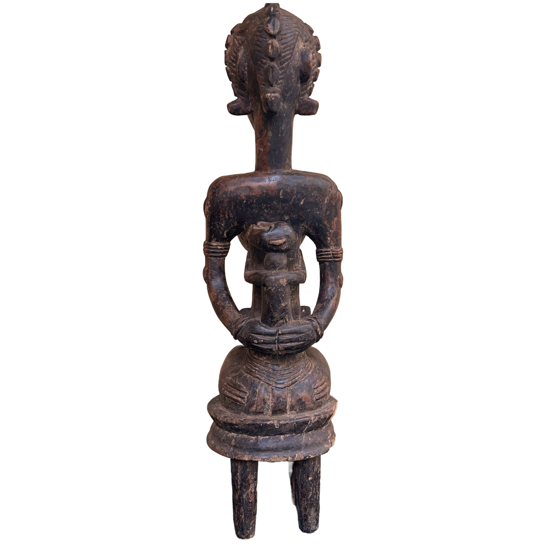 African Dogon Mother and Child Carved Figural Sculpture