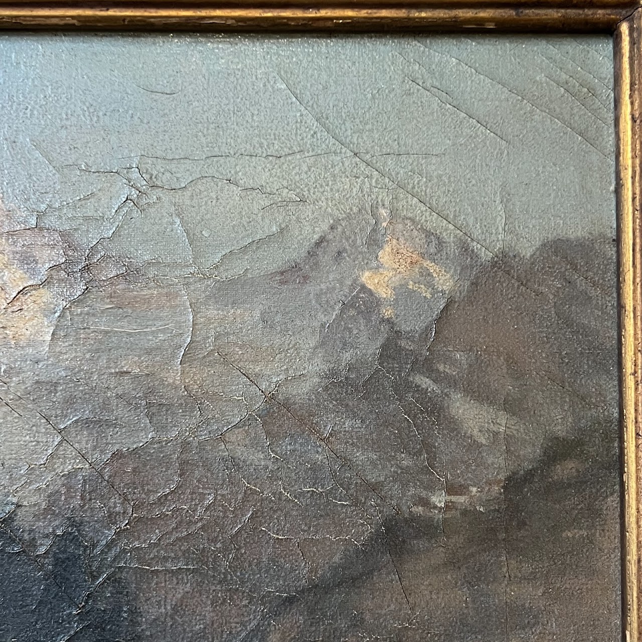 Mountain Landscape Vintage Oil Painting