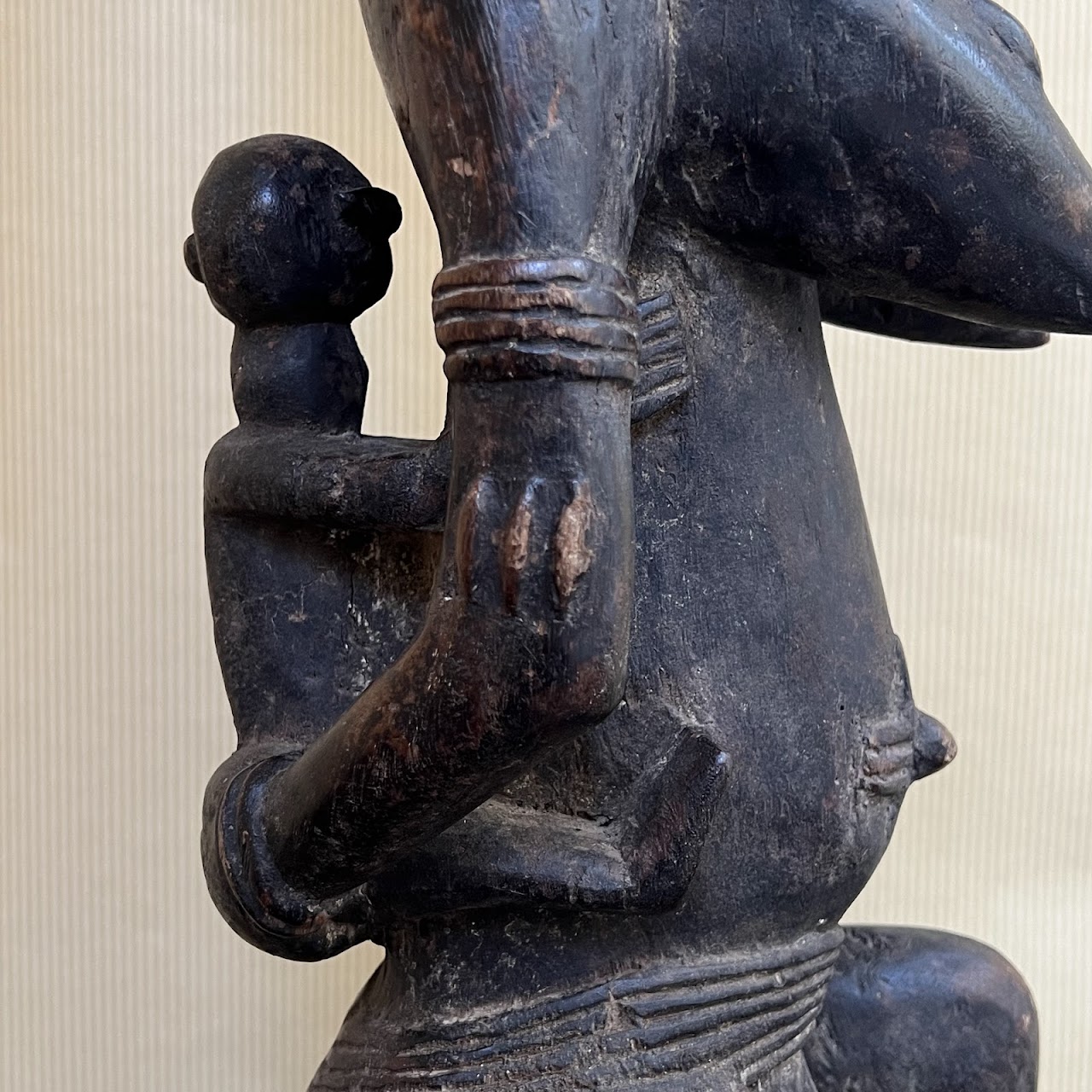 African Dogon Mother and Child Carved Figural Sculpture