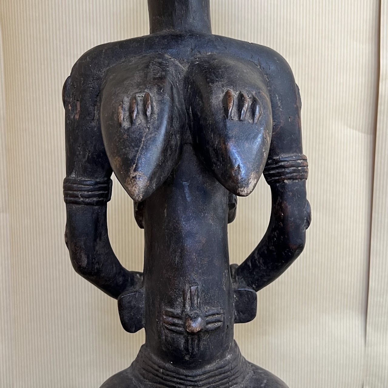 African Dogon Mother and Child Carved Figural Sculpture