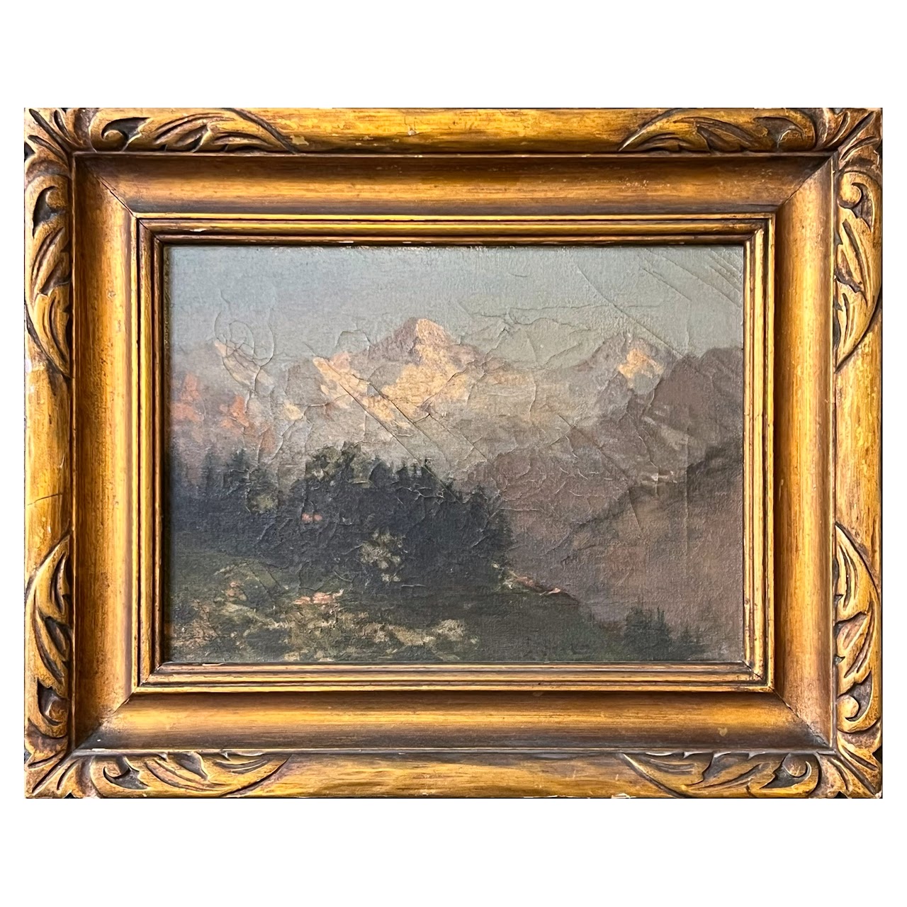 Mountain Landscape Vintage Oil Painting