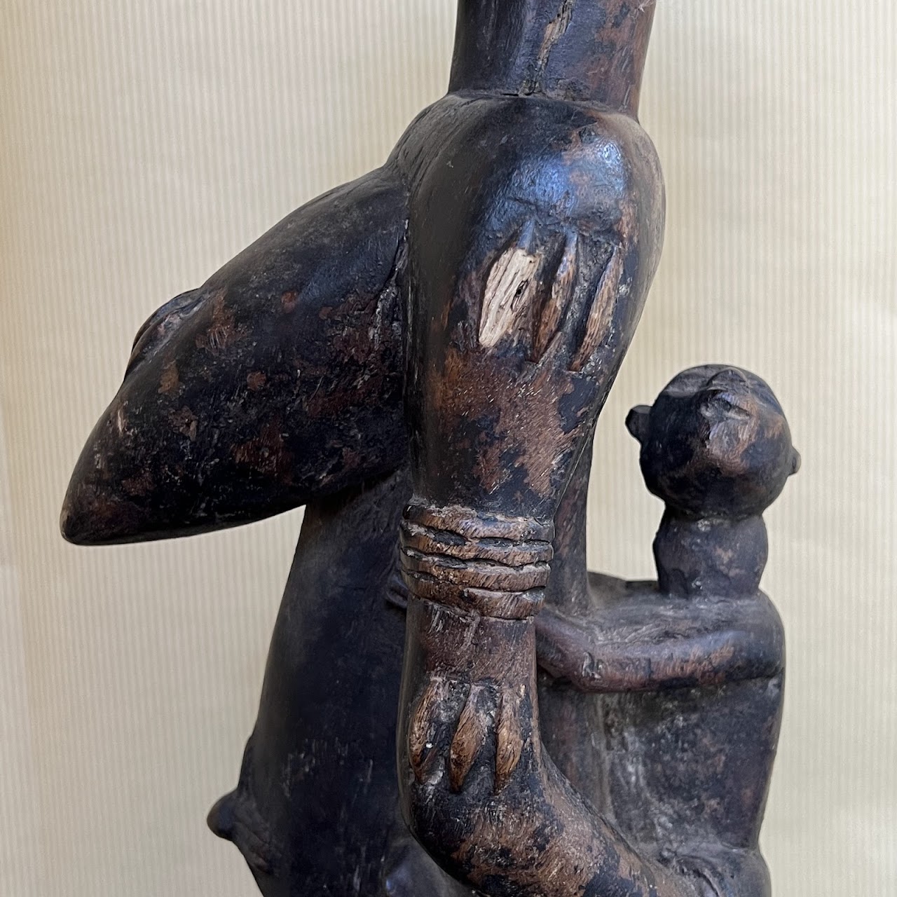 African Dogon Mother and Child Carved Figural Sculpture