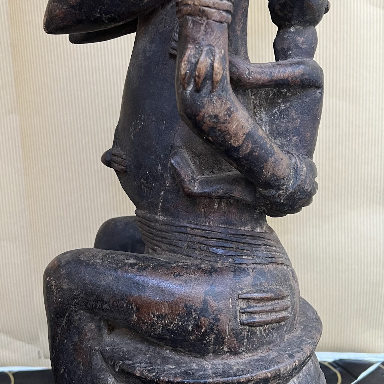 African Dogon Mother and Child Carved Figural Sculpture