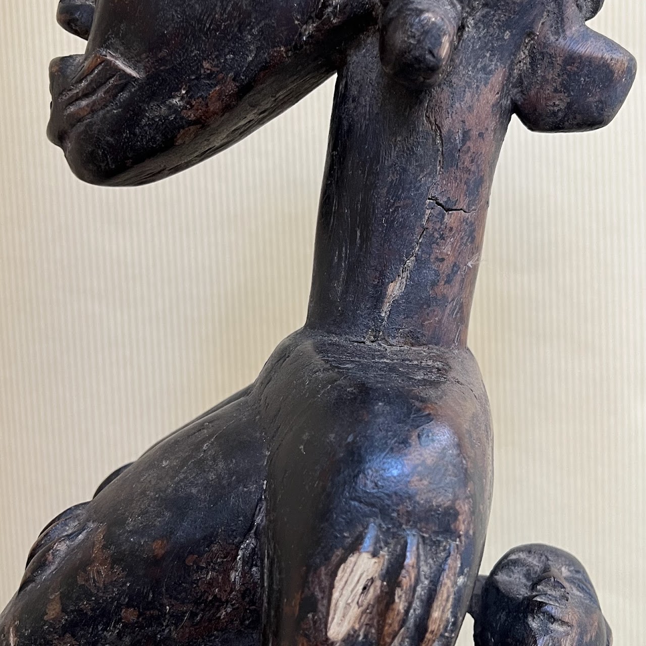 African Dogon Mother and Child Carved Figural Sculpture