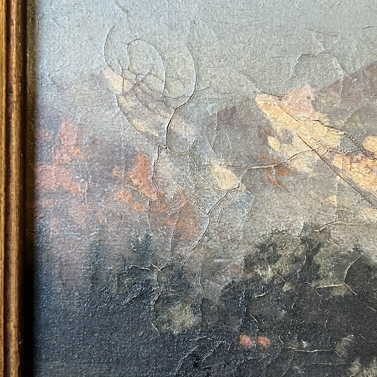 Mountain Landscape Vintage Oil Painting