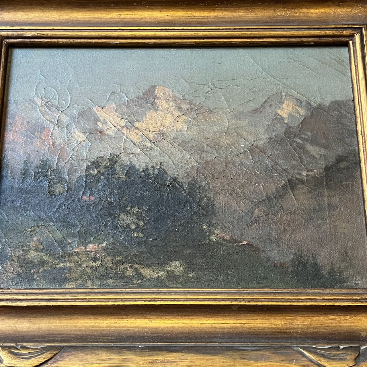 Mountain Landscape Vintage Oil Painting