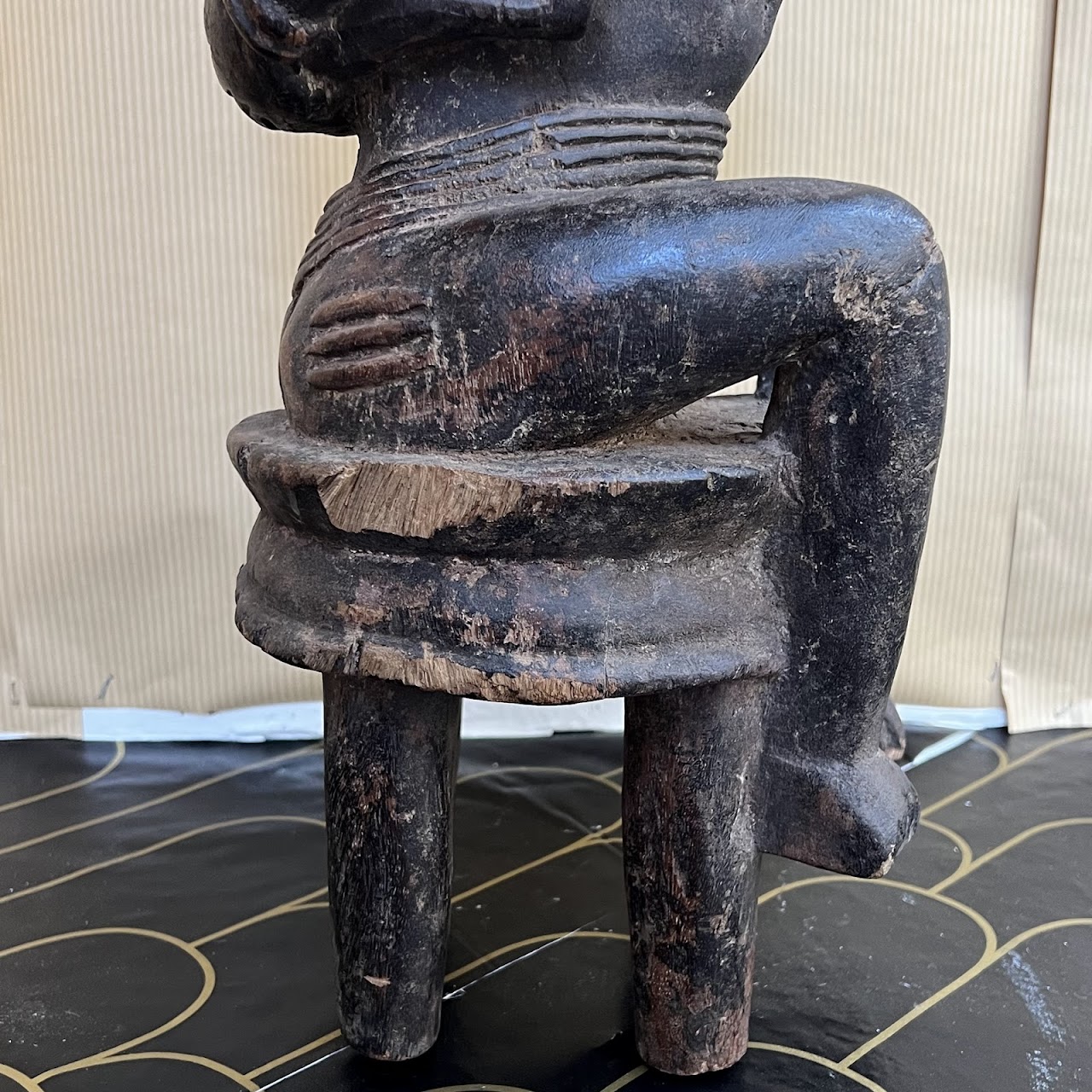 African Dogon Mother and Child Carved Figural Sculpture