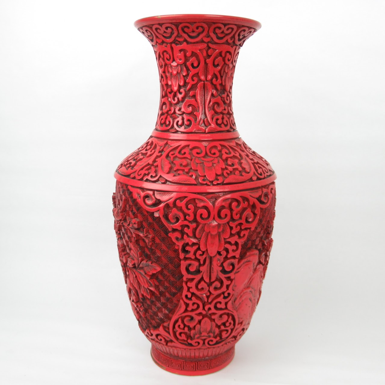 Cinnabar & Brass Vase