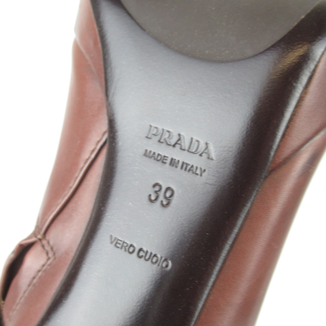 Prada NEW Calf Height Brown Leather Boots