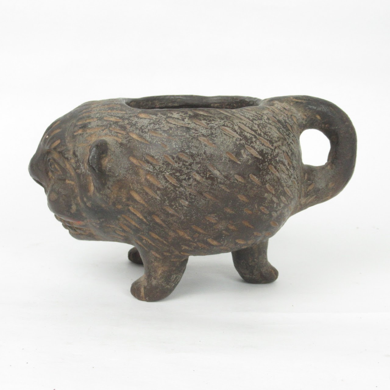 Ceramic Handled Animal Vessel