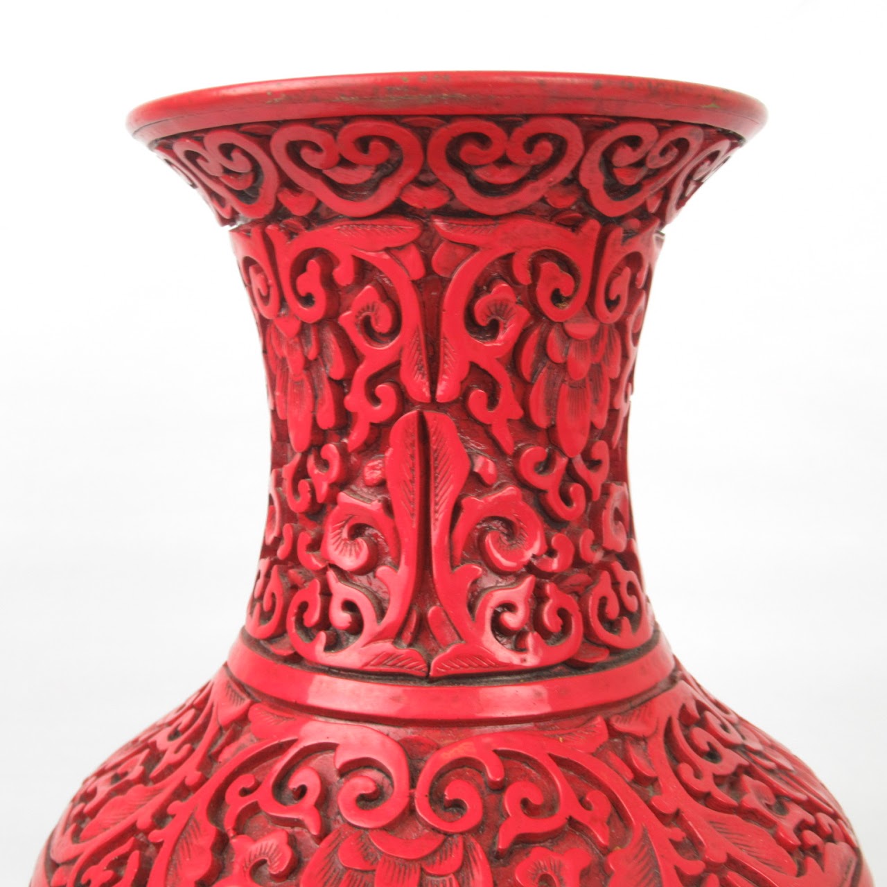 Cinnabar & Brass Vase