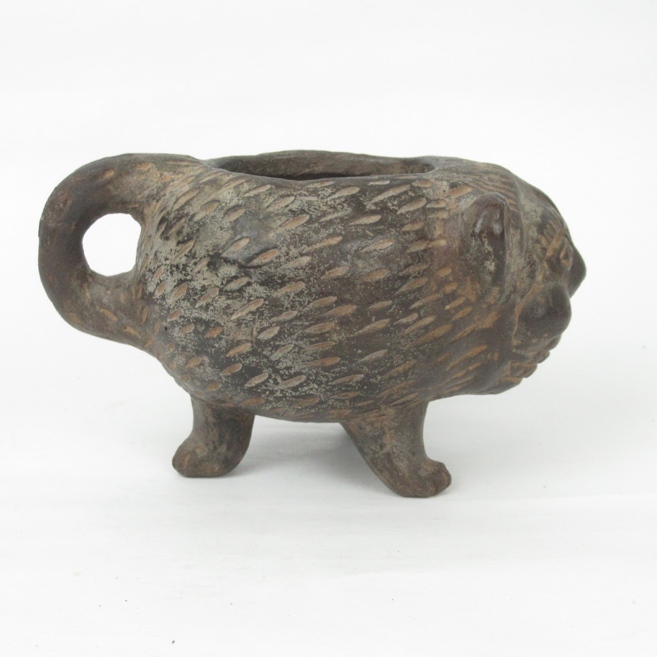 Ceramic Handled Animal Vessel