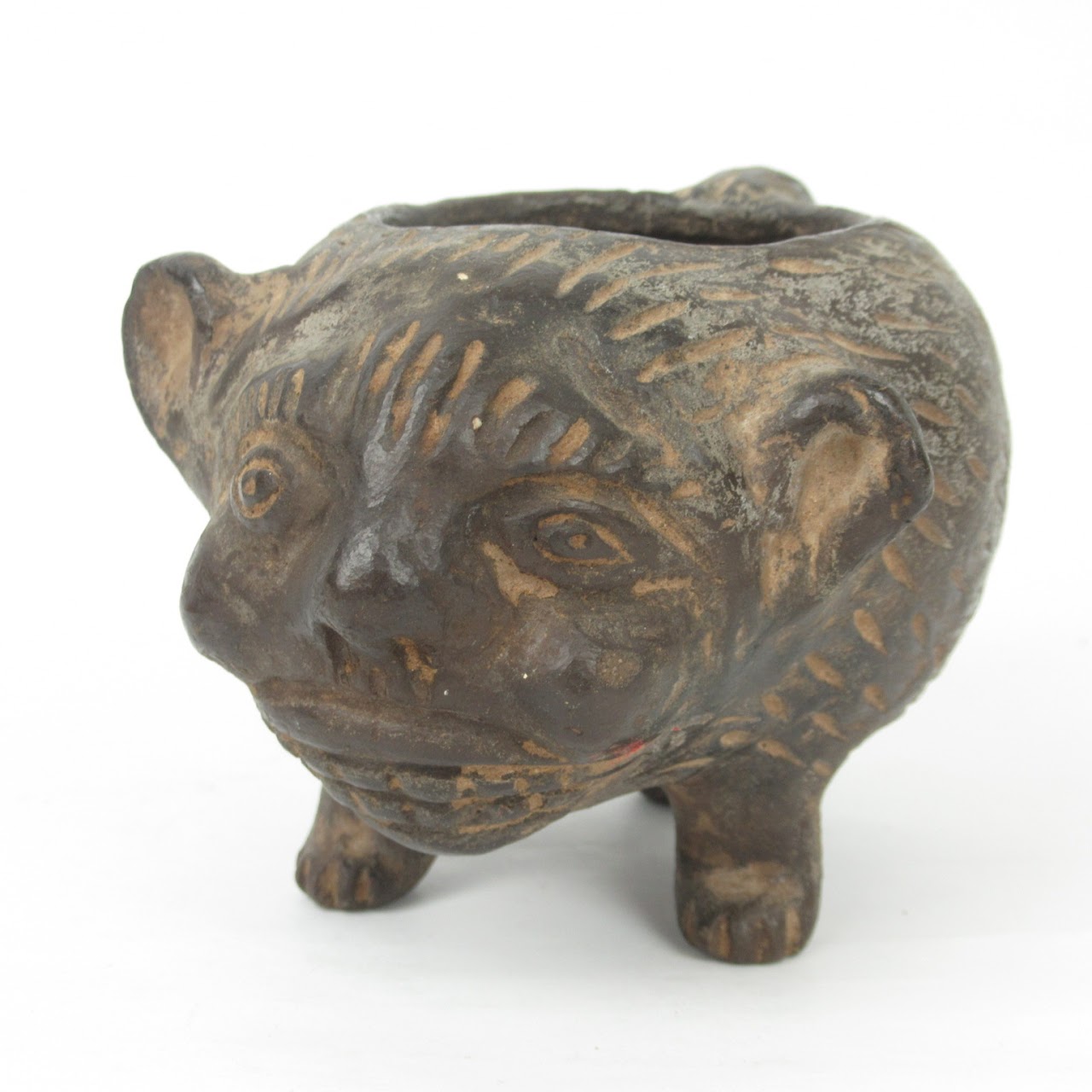 Ceramic Handled Animal Vessel