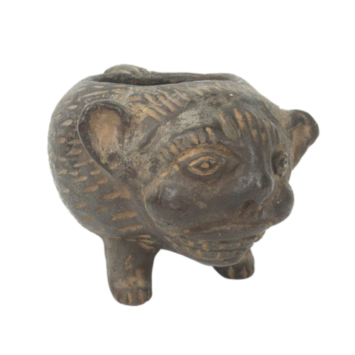 Ceramic Handled Animal Vessel