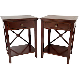 Grange 1904 French Cherry Directoire Style End Table Pair