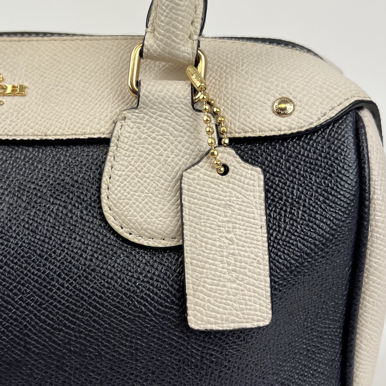 Coach Blue and Ivory Colorblock  Bennett Satchel