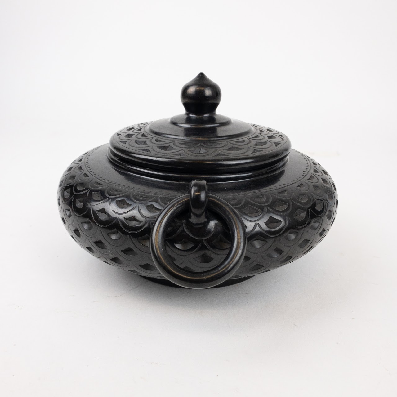 Warren Yip Signed Chinese Black Pottery Jar