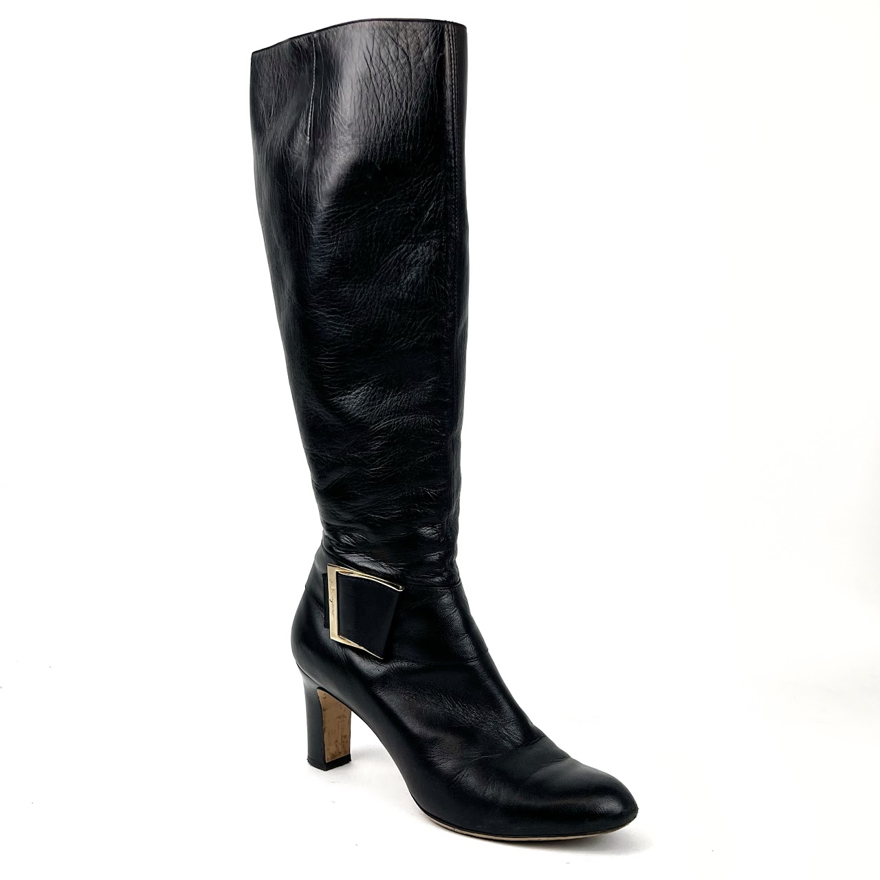 Salvatore Ferragamo Black Knee High Boots