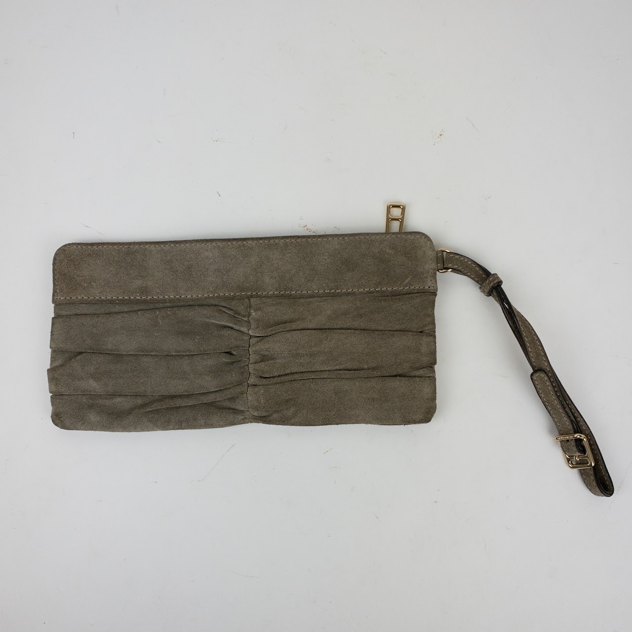 Burberry Prorsum Ruched Suede Wristlet