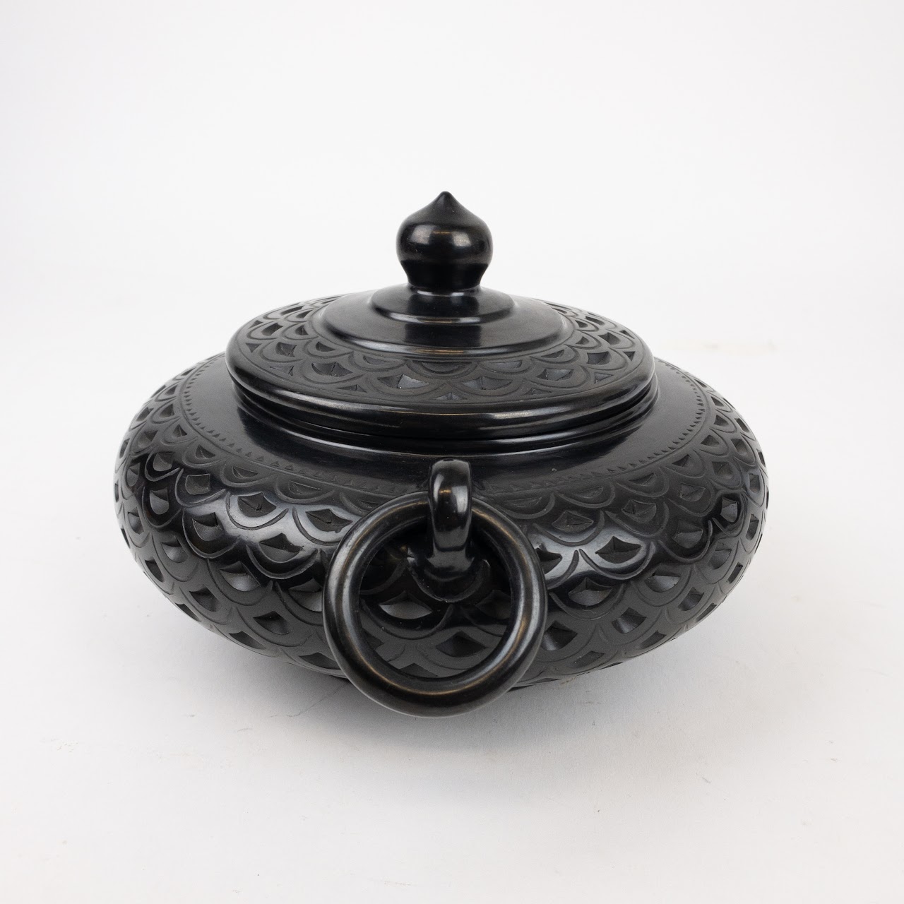 Warren Yip Signed Chinese Black Pottery Jar